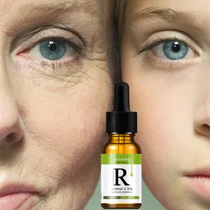 Serum Wajah Asam Hialuronat dan Vitamin E, Label Pribadi OEM Anti Penuaan Kerut Pengencang Kulit Pencerah 2.5% Wajah Retinol