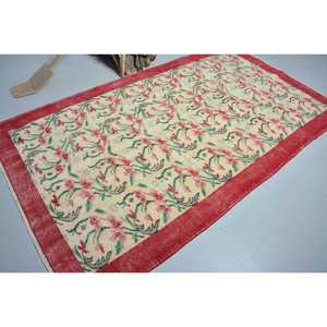 Tapis turc 5,1 x 8,8 pieds, grand tapis vintage, tapis en laine marocaine rouge - Product Image 2