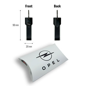 Llavero para Coche Opel, Aleación de Zinc, 90x20mm, Blanco Carbón con Logotipo Negro, Compatible con Fundas para Llaves BYD, Volvo, Mercedes Benz - Product Image 4