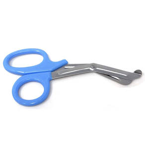 Tijeras de corte de vendaje de primeros auxilios, dentada de punta redonda tijera, tijeras de traumatismo con mango de Color azul cielo, instrumentos quirúrgicos de 5,5" - Product Image 3
