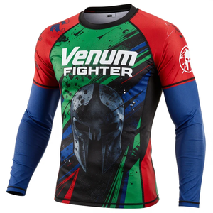 Custom Eco Friendly Rash Guard <b>Compression</b> <b>Shirt</b> Spandex Polyester MMA Training BJJ Grappling Venum Fighter Fitness Rash Guard - Product Image 1
