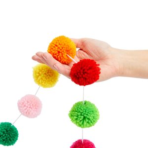 10 pieds coloré Pom Pom guirlande pour arc-en-ciel anniversaire noël décor <span class=keywords><strong>bricolage</strong></span> couture papier <span class=keywords><strong>pompon</strong></span> boule guirlande laine artisanat fournitures - Product Image 4