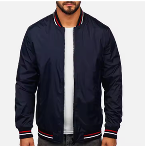 High Quality <b>Summer</b> Polyester Bomber <b>Jacket</b> Polyester Fabric Customized <b>Men</b> Sports Wear <b>Jacket</b> - Product Image 1