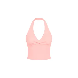 Débardeur de yoga respirant et froncé pour femme - Vêtement de fitness léger et uni - Product Image 1