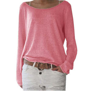 T-shirts décontractés pour femmes grandes tailles, manches longues, respirants, séchage rapide, polyester/coton, meilleure qualité, couleur unie personnalisable, quatre - Product Image 2