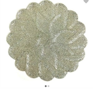 Elegant Silver Glass Beaded Premium Placemat 5mm Thickness for Weddings and Occasions - Product Image 1