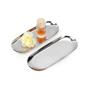 Plateau décoratif en métal doré de luxe moderne, plateau rond en acier inoxydable pour bougies, plateau de rangement pour bijoux, organisateur de table basse, organisateur de coiffeuse - Product Image 4