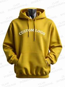 Sudadera con capucha de lana de algodón 100% de peso pesado para hombre de alta calidad, ropa de calle con logotipo personalizado, moda térmica de estilo Regular para invierno - Product Image 2
