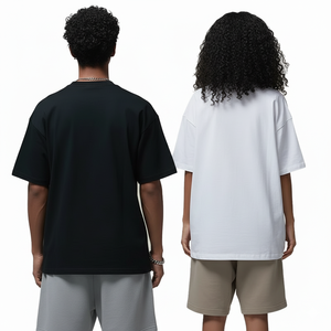 T-shirt de travail pour hommes en gros, 100% coton, décontracté, surdimensionné, respirant, écologique, anti-froissement, manches courtes, motif uni sur le devant - Product Image 2