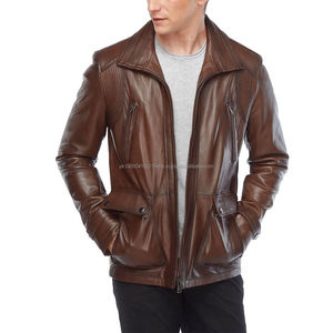 Veste en cuir universitaire enduite à col montant la plus populaire de bonne qualité Veste décontractée respirante d'automne chaude pour hommes - Product Image 6