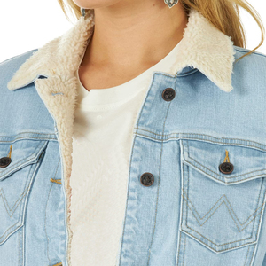 Veste en jean classique pour femmes, respirante, unie, couleur unie, tissu tendance - Product Image 3