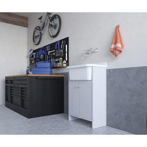 Lavandino da Esterno Salvaspazio Autoportante con Vasca Singola Quadrata 55x34x80 cm - Product Image 2