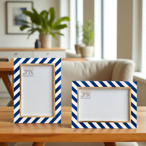 Photo personnalisable, artisanale, moderne et rustique, avec incrustation de résine, motif gondole en halo diagonal créatif, à fixer au mur ou sur table - Product Image 3