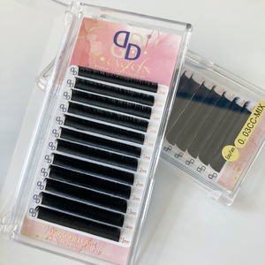 Pelo sintético Premium Easy Fan Dark Matte Black Flurry Lash 5-25mm Hecho a mano Natural Long Stable Curls Proveedor Extensiones - Product Image 2