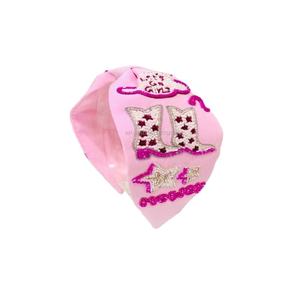 Increíble diseño de zapatos temporada festiva turbante Rosa estilo indio trabajo hecho a mano semilla con cuentas turbante estilo fiesta tocados para mujeres - Product Image 1