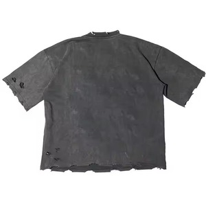 เสื้อยืดใส่สบายสำหรับทุกเพศเสื้อยืดวินเทจหยาบระบายอากาศได้ดี2025ฤดูร้อนกำหนดเองได้ - Product Image 3