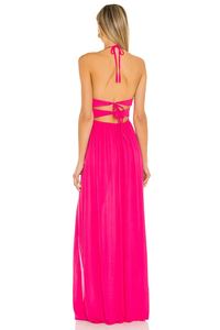 Vestido largo bohemio de verano para mujer, nuevo estilo, tejido Floral, suelto, sin mangas, cuello en V profundo, vestido veraniego transpirable para ropa informal de playa - Product Image 2