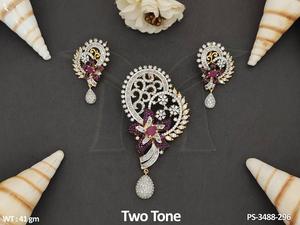 Ensemble de pendentifs AD Cz Full Stone Two Tone Polish AD Fancy Style - Product Image 2
