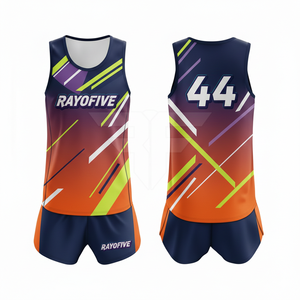 Uniforme de piste et de terrain léger avec logo personnalisé, respirant, antibactérien, 100% polyester, taille/couleur personnalisée pour les vêtements d'équipe (unisexe) - Product Image 4