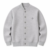 Veste décontractée pour homme en mélange de coton épais, boutonnée, col montant, manches raglan, texture texturée, automne, personnalisable OEM
