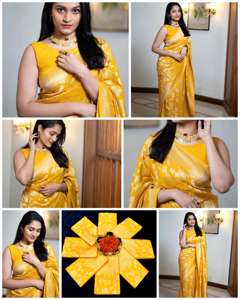 Nuevos y hermosos saris de uso diario de tela de seda LICHI suave con diferentes colores y diferentes y nuevos patrones - Product Image 2