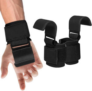 Crochet de musculation robuste avec sangle de poignet, support de préhension personnalisé pour soulever des poids lourds, vente en gros, pour l'entraînement en salle de sport, hommes et femmes - Product Image 2