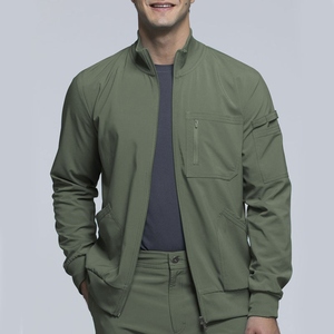 Veste de gommage médical au design élégant avec tissu doux et respirant et poches de rangement fonctionnelles pour les travailleurs de la santé - Product Image 3