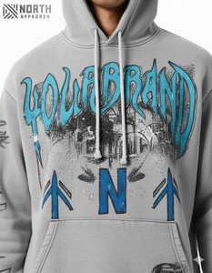 Impression graphique personnalisée DTG, 100% coton, coupe classique vintage, léger, streetwear, uni, respirant, pour homme, hiver - Product Image 2