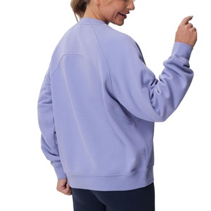 Sweat-shirt d'hiver respirant en polaire pour femmes, coupe régulière, avec poches sur le devant, épaules tombantes, col rond, pull pour femmes - Product Image 6