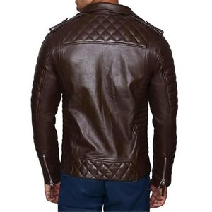 Veste polaire d'hiver élégante pour hommes Veste chaude en cuir véritable d'hiver avec fermeture à glissière pour hommes - Product Image 2