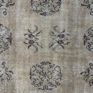 Vintage Turkish Large Rug 5.7x8.9 ft, <b>Brown</b> Southwestern Rug <b>Wool</b> - Product Image 3