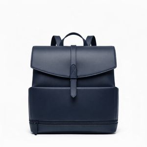 Durable Genuine Leather Green Flap Backpack with Adjustable Strap Ideal for School Travel and Everyday Use - Product Image 2