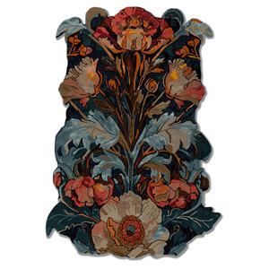 Nebulora Blue Handmade Floral Wool & Viscose <b>Rug</b> Top-341 Rectangular <b>Hand</b> <b>Tufted</b> Carpet for Home Living Room Use - Product Image 1