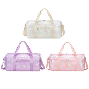 กระเป๋าสำหรับผู้หญิงกระเป๋ากีฬาเดินทางผ้าอ๊อกซ์ฟอร์ดโพลีเอสเตอร์กันน้ำความจุขนาดใหญ่พับได้กระเป๋า duffle กับรองเท้าผ้าใบ - Product Image 3