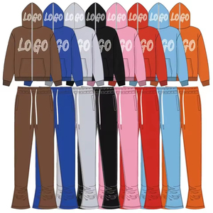Ensemble 2 pièces de survêtement de fitness pour hommes : sweat à capuche zippé en coton épais et pantalon de jogging oversize – Vente en gros - Product Image 6