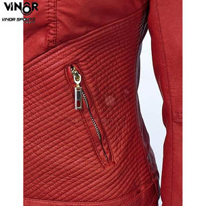 Nueva llegada de las mujeres personalizadas chaquetas de cuero de moda impresa de algodón tejido de bajo precio a granel cantidad al por mayor - Product Image 4