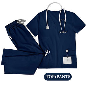 Tenues d'hôpital confortables, en tissu tissé durable, pour infirmières, travail médical, ensemble de blouses d'hôpital, manches courtes, unisexe, haut de blouse de haute qualité - Product Image 4