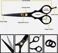 Ciseaux de coiffure professionnels Titan en acier inoxydable à lame tranchante pour salon de beauté, qualité A+