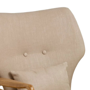 Fauteuil d'appoint en bois massif, chaise de salon rembourrée, fauteuil de détente, chaises de salon pour la maison, l'hôtel, le restaurant - Product Image 4