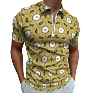 Polo de golf pour homme en coton 180 g/m² avec logo personnalisé de haute qualité, fermeture éclair 1/4, sublimation, col chemise - Product Image 3