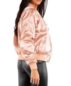 Nouvelle veste bomber matelassée pour femmes, détail en peau de mouton, imprimé lettres, fermeture éclair, manches longues, couleur unie, coupe-vent - Product Image 4