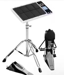 Portable Aluminum Electronic <b>Drum</b> <b>Pad</b> Kit 9 <b>Pad</b> Tabletop <b>Drum</b> Set with Stand and Pedals 7.1-Channel <b>MIDI</b> Support for Practice - Product Image 1