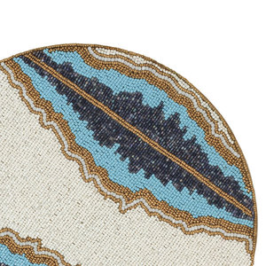 Handmade Modern Floral Beaded <b>Placemat</b> Satin Material Home <b>Christmas</b> Wedding Banquet Parties Accent Dining Table Decoration - Product Image 2