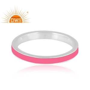 Nouvelle Arrivée 2026 – Bague en Argent Sterling 925 Fait Main avec Émail Rose Style Bande – Vente en Gros de Bagues de Fiançailles en Argent – Fabrication - Product Image 4