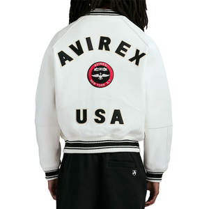 Vestes Avirex classiques en cuir de vachette véritable personnalisées en gros pour hommes sur mesure avec broderie et casquette gratuite incluse - Product Image 5