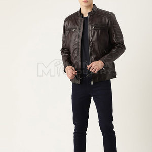 Chaqueta de cuero de invierno de alta calidad Chaqueta de cuero con logotipo personalizado Ropa de moda Chaqueta de cuero - Product Image 4