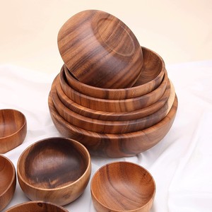 Bol en bois d'acacia écologique bols en bois massif vaisselle non plastique biodégradable et durable - Product Image 1