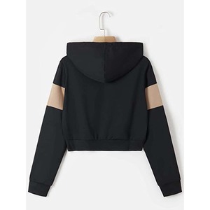 Fashion <b>Cropped</b> Hoodie for Women Zip-Up Hooded Sweatshirt Modern Casual Streetwear <b>Top</b> - Product Image 2