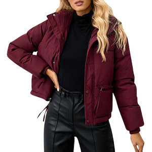 Custom Logo <b>Warm</b> Thicken Bubble Windproof <b>Warm</b> Winter Down Coat Women Puffer <b>Jacket</b> Quilted Cotton Padded - Product Image 4