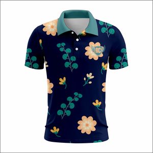 Polo décontracté à manches courtes pour homme avec imprimé floral Chemises de golf en jersey respirant de grande taille Vêtements de sublimation pour homme - Product Image 5